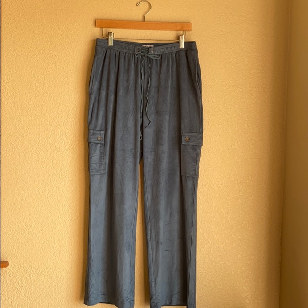Democracy Ocean Blue Suede Like Pants - Sz Large